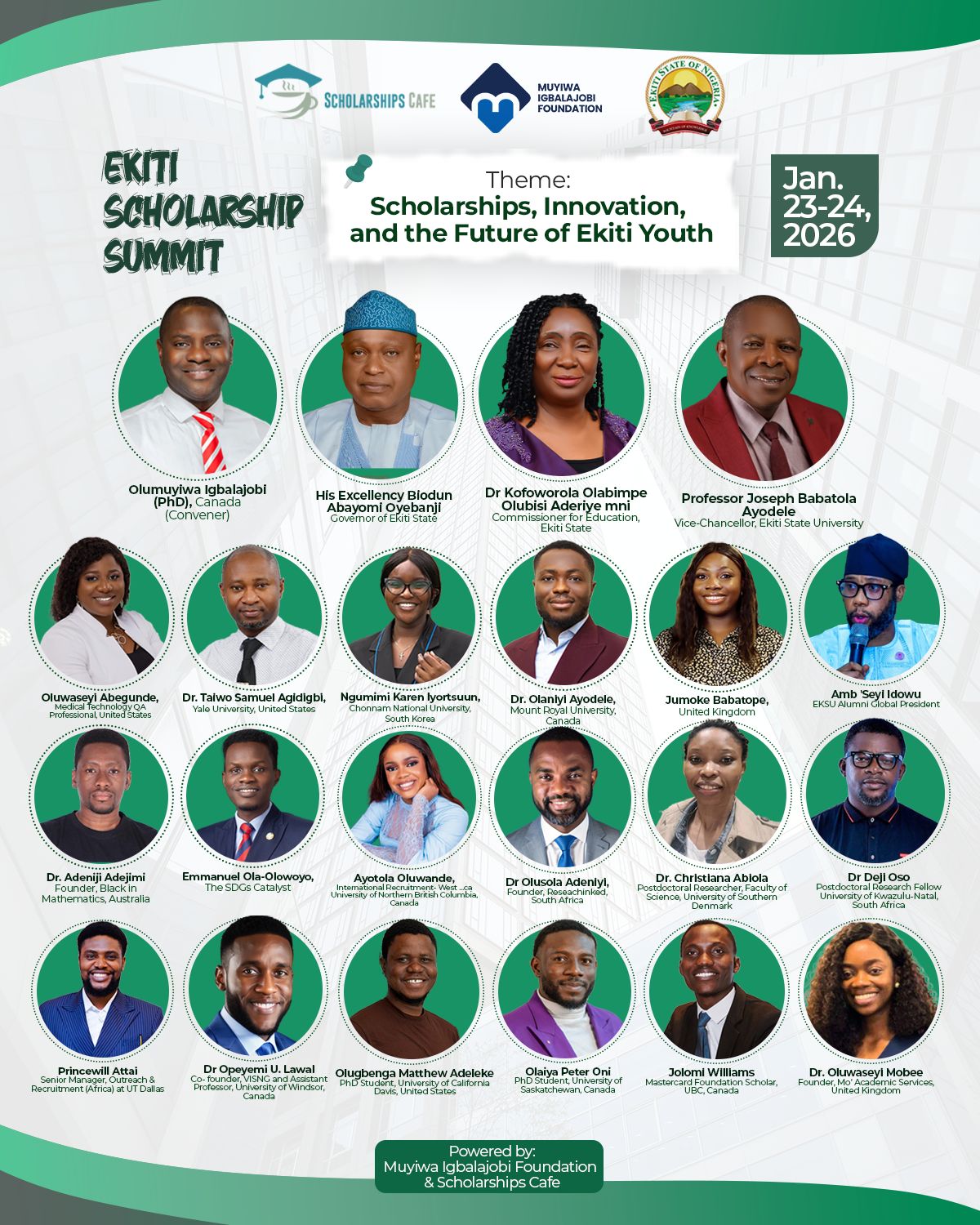 Ekiti Scholarship Summit Speakers 2026